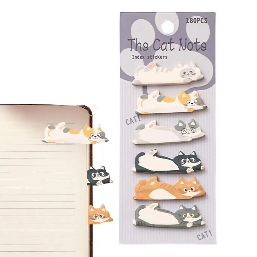 Cute Cat Sticky Notes & Page Markers – School & Study Tabs