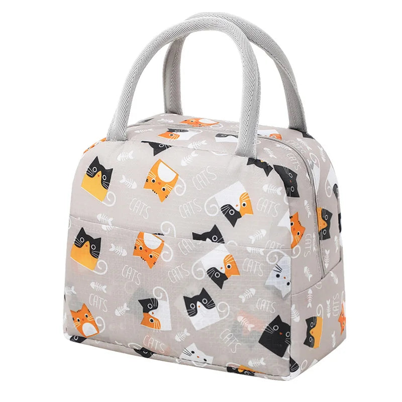 Patterned Insulated Lunch Bag – Portable School & Picnic Cooler Bag