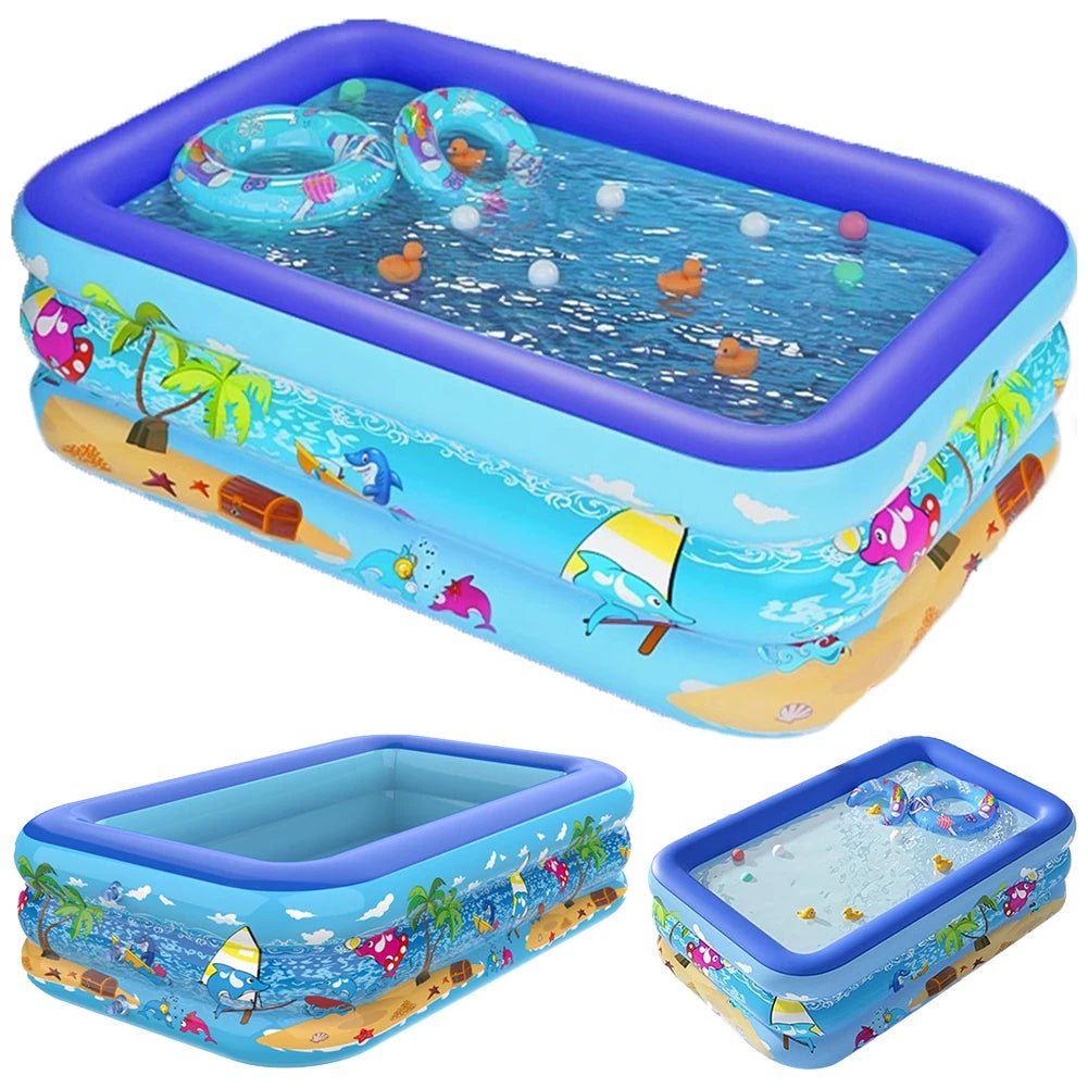 Kids Inflatable Rectangular Paddling Pool – 2 Sizes