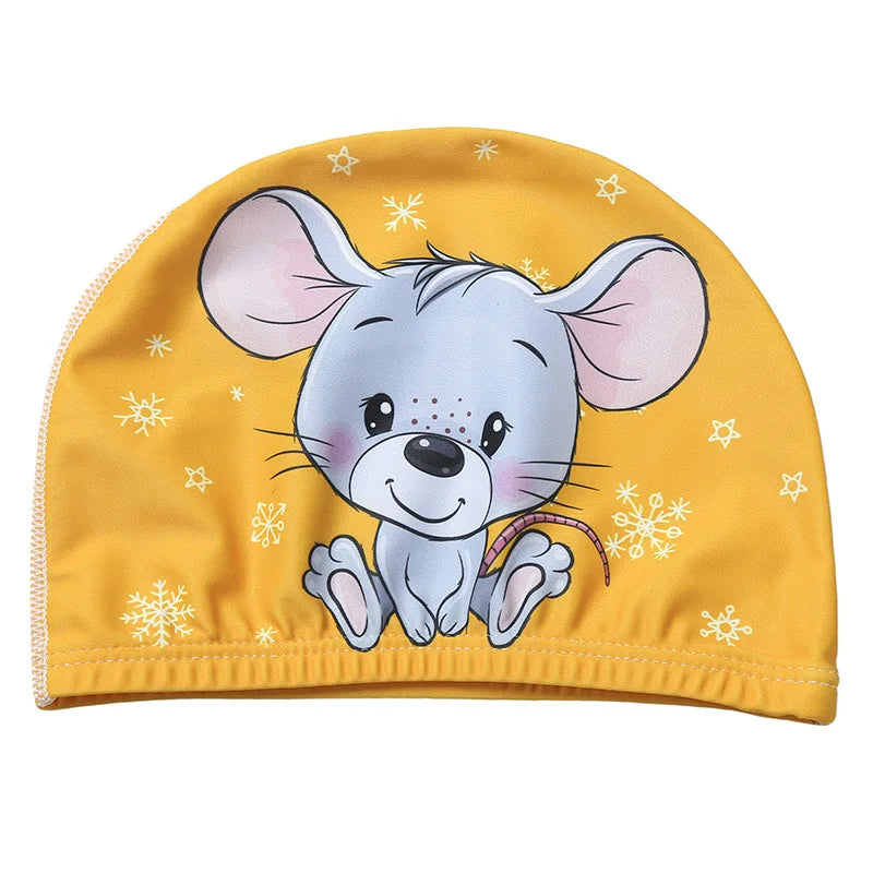 Kids Cartoon Swimming Cap – Soft Stretch Swim Hat