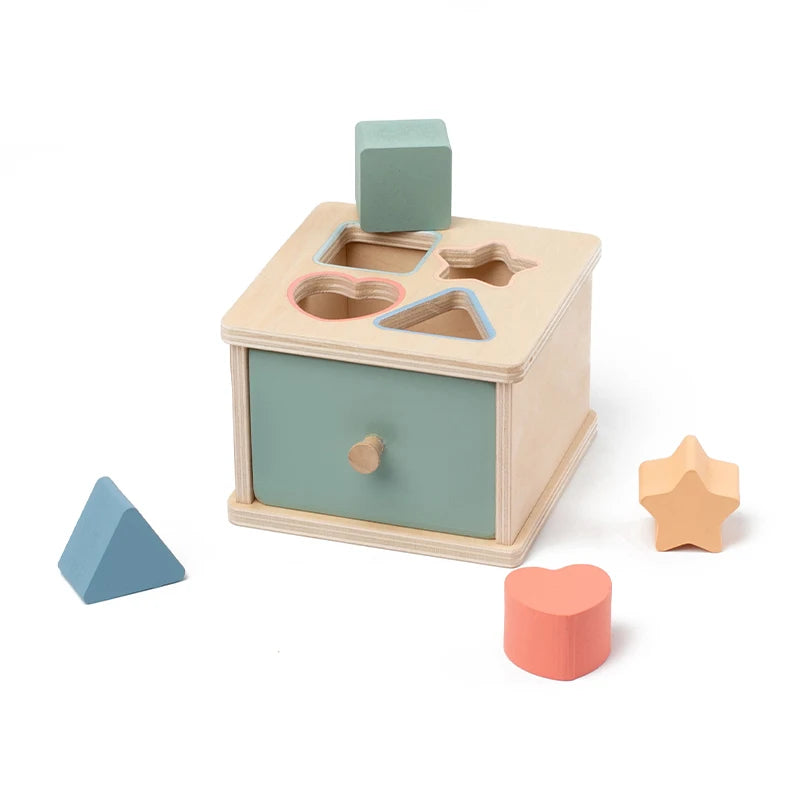 Wooden Shape & Colour Sorting Box – Montessori-Inspired Fine Motor Toy