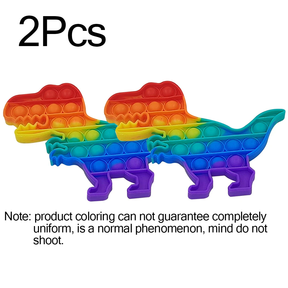 Rainbow Pop Bubble Fidget Toy Set – 2 Pack Sensory Press Toys