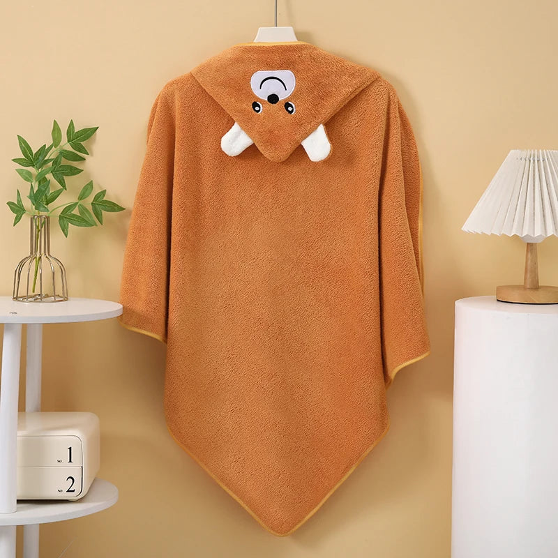 Kids Hooded Animal Towel – Soft Quick-Dry Bath & Beach Towel