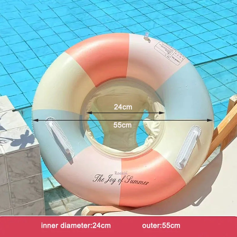 Inflatable Pool Lounge Ring with Backrest