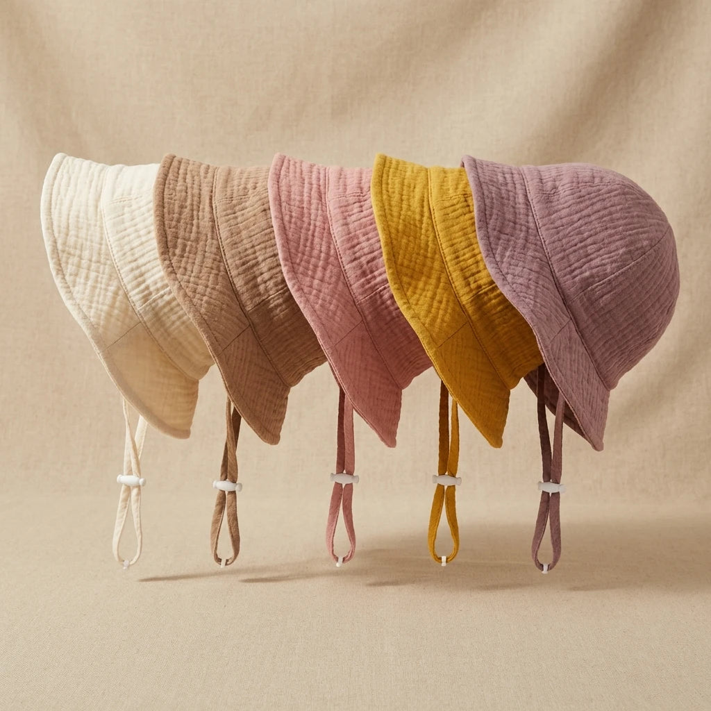 Baby Cotton Sun Hat with Adjustable Chin Strap
