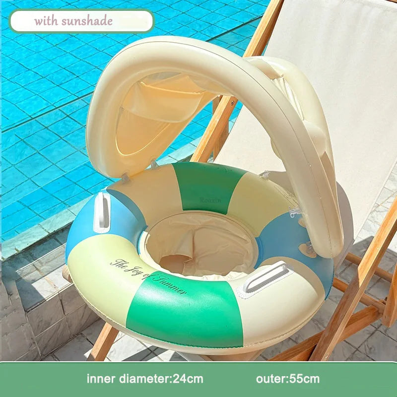 Inflatable Pool Lounge Ring with Backrest