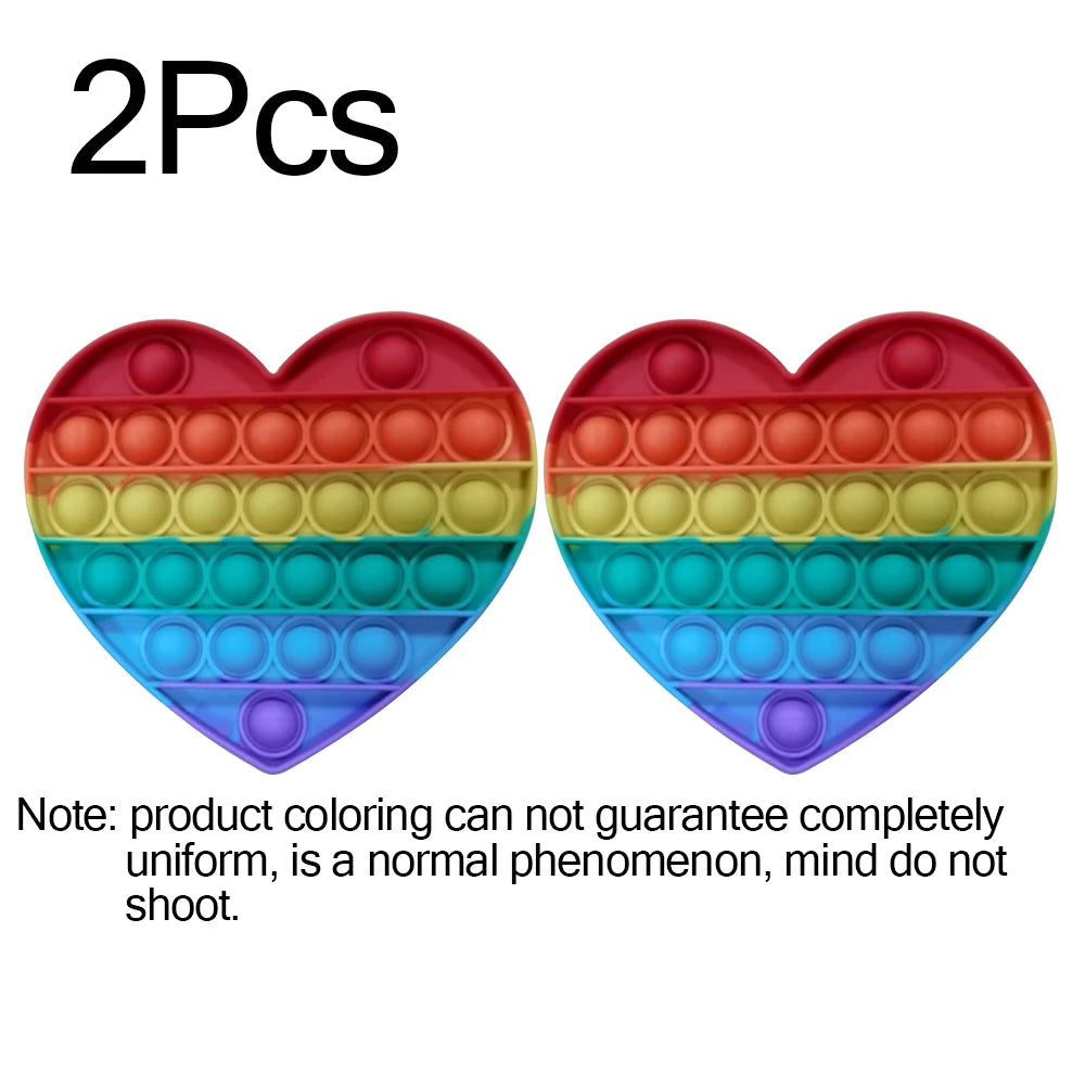 Rainbow Pop Bubble Fidget Toy Set – 2 Pack Sensory Press Toys