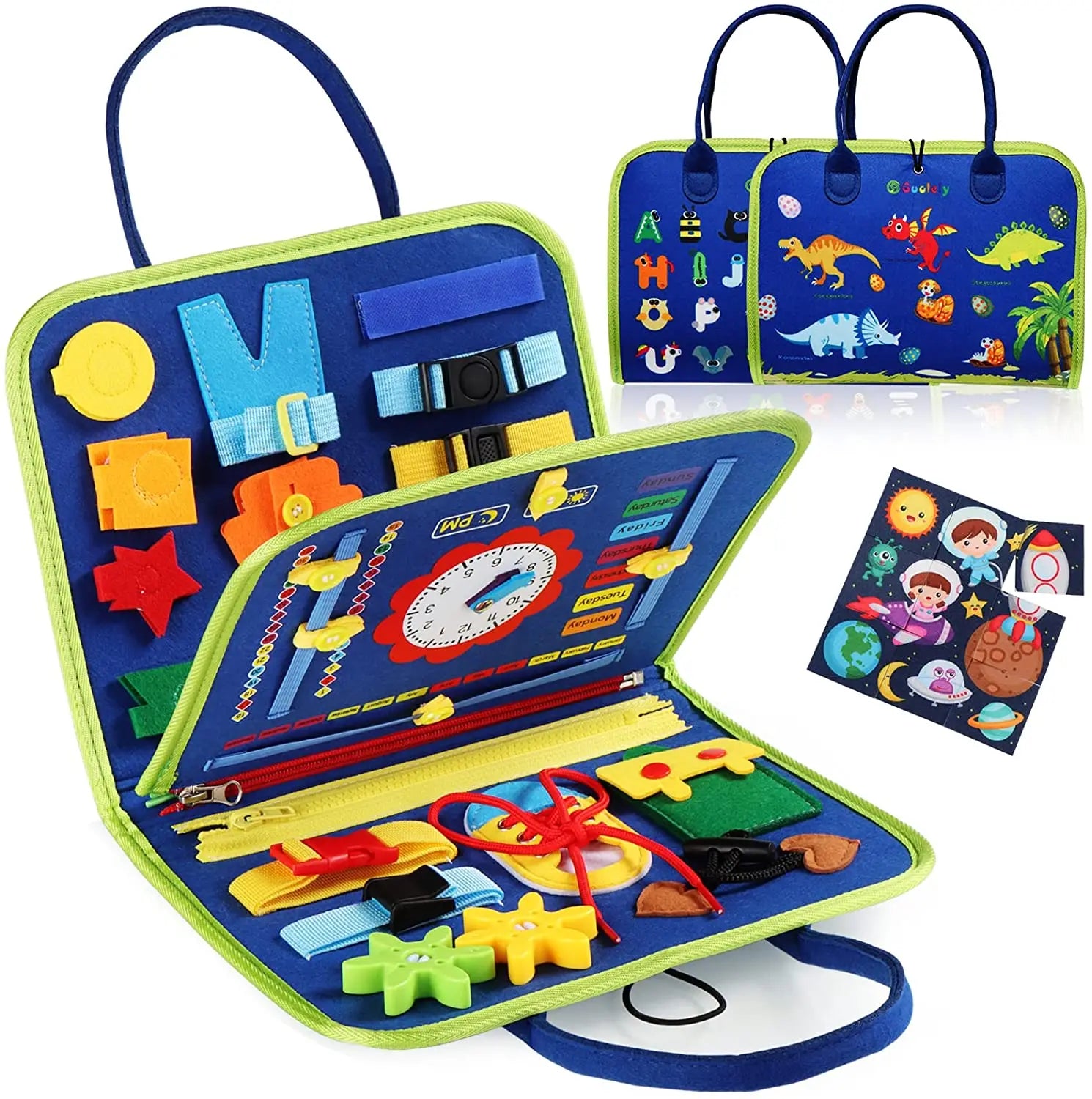 7-in-1 Portable Sensory Busy Board – Montessori-Inspired Learning & Fine Motor Activity Book