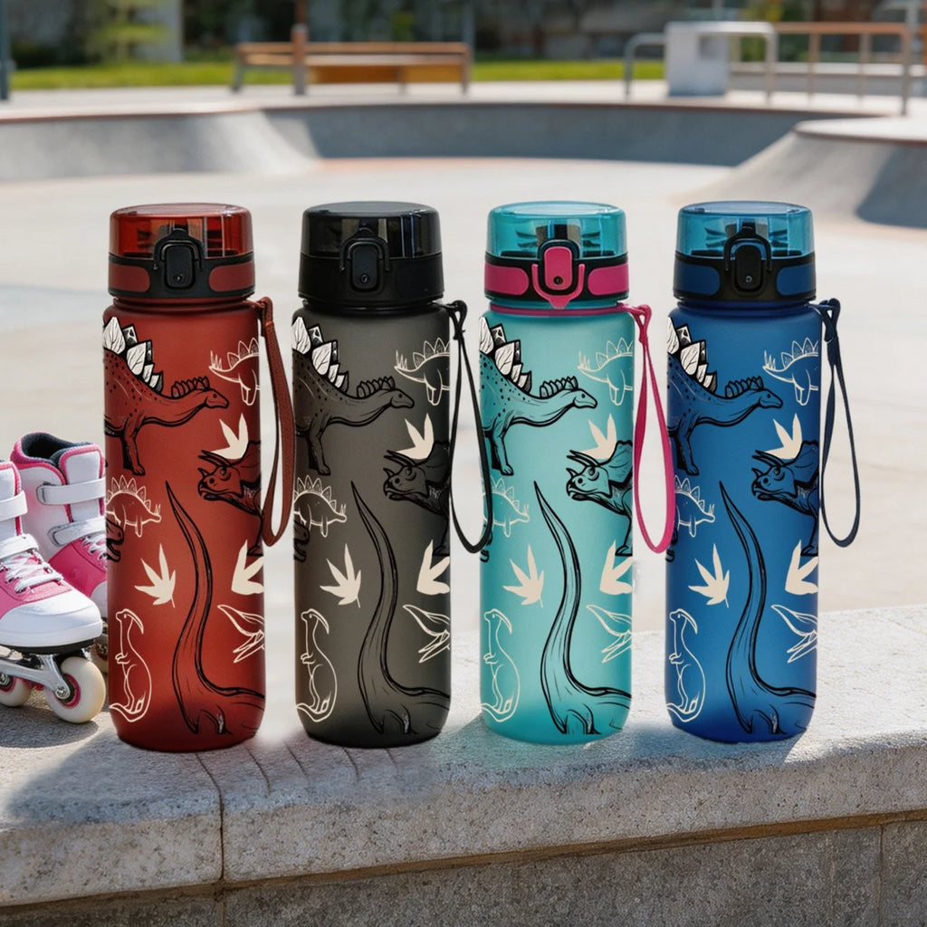 750ml Dinosaur Kids Water Bottle – Flip-Top School & Sports Bottle