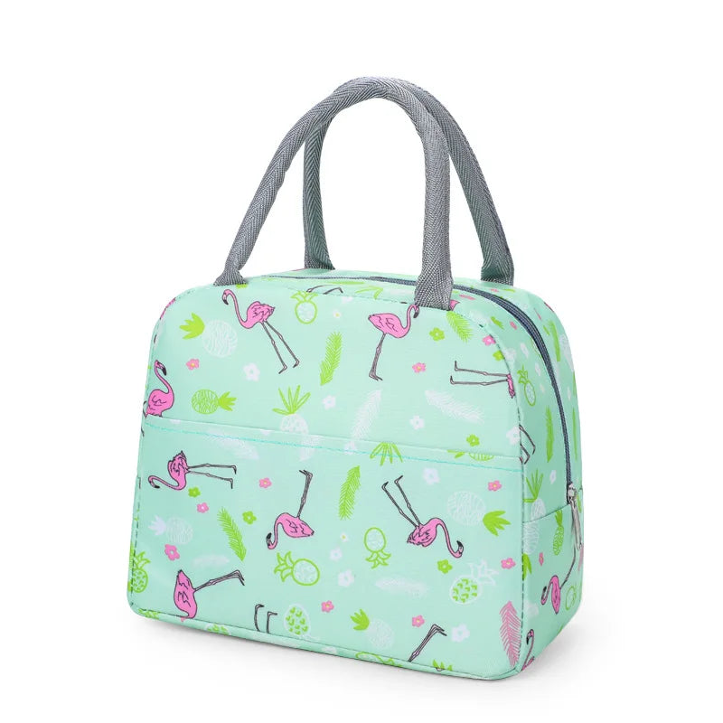 Patterned Insulated Lunch Bag – Portable School & Picnic Cooler Bag