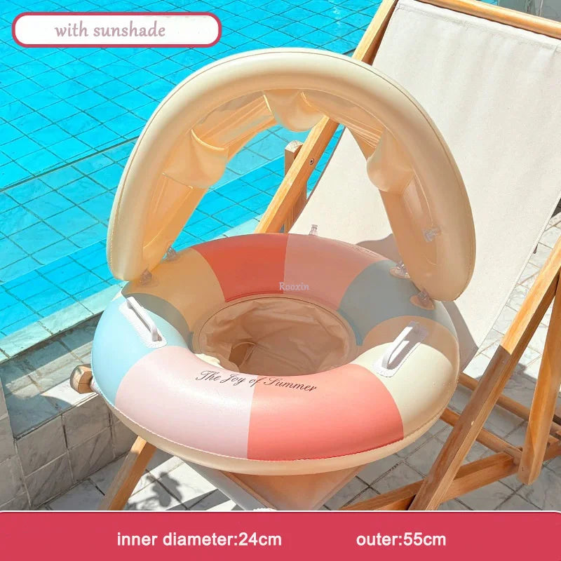 Inflatable Pool Lounge Ring with Backrest
