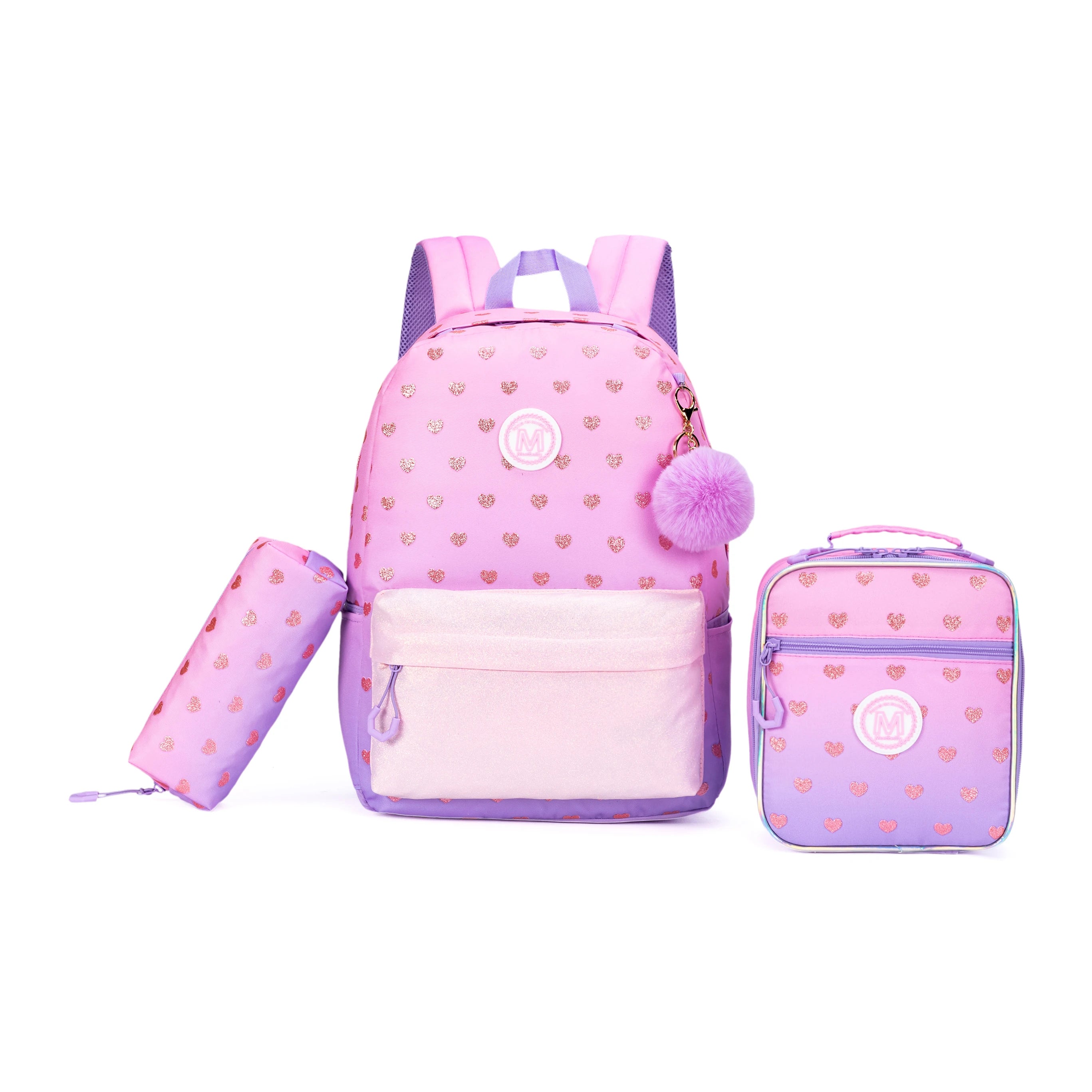 Girls School Backpack Set – Backpack, Lunch Bag & Pencil Case