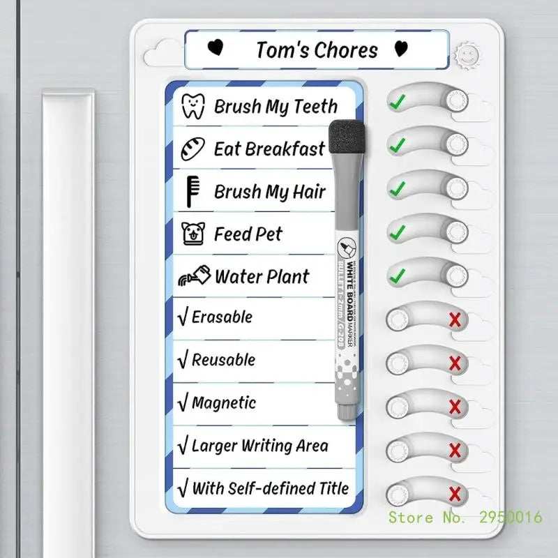 Magnetic Sliding Chore & Routine Chart – Erasable Daily Checklist