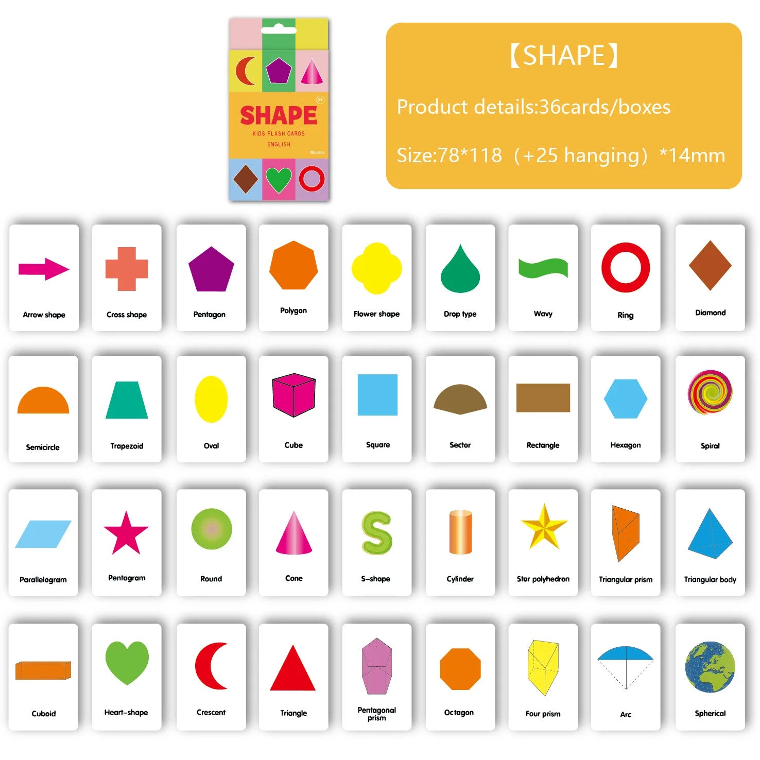 Early Learning Flash Cards – 36-Piece Educational Card Set