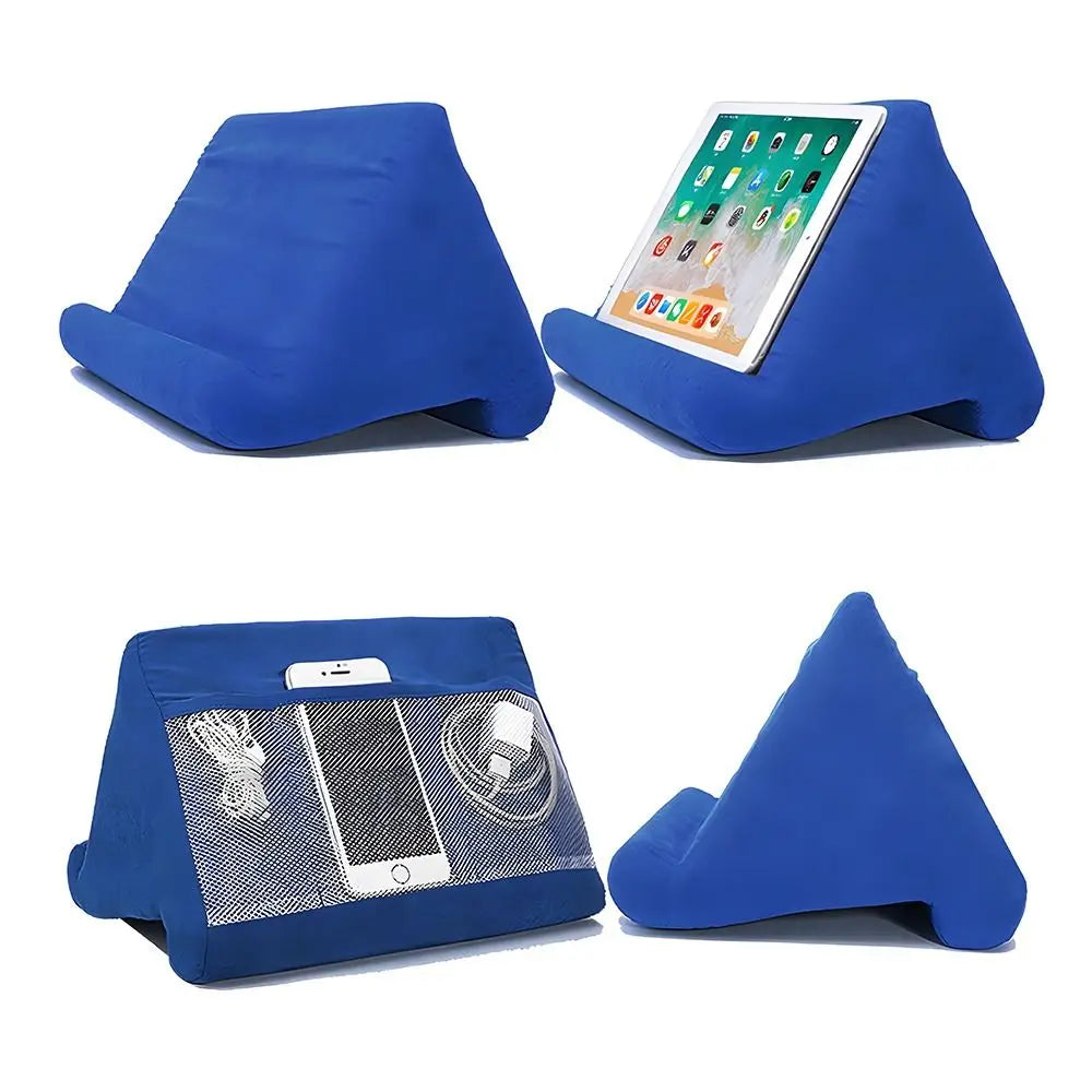 Soft Pillow Tablet & Phone Holder – Hands-Free Stand with Storage Pocket