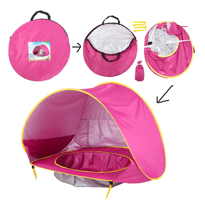 Baby Pop-Up Beach Tent with Paddling Pool & Sun Shade