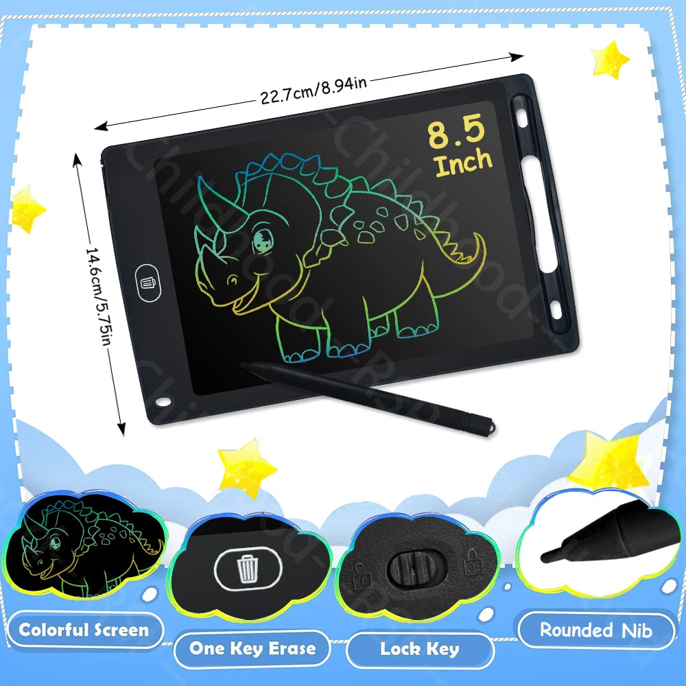 Reusable LCD Writing & Drawing Tablet – Colour Doodle Board with Stylus