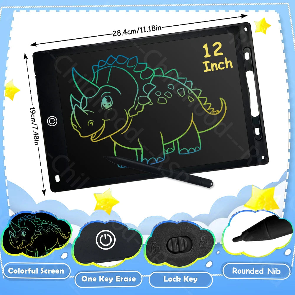 Reusable LCD Writing & Drawing Tablet – Colour Doodle Board with Stylus
