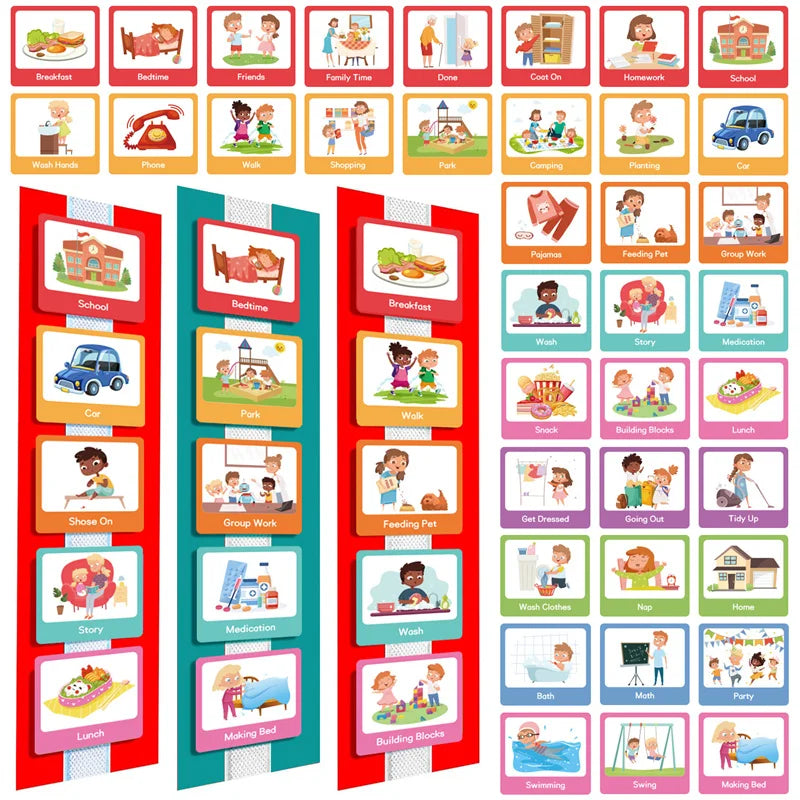 Kids Visual Schedule & Routine Chart – 60 Activity Cards