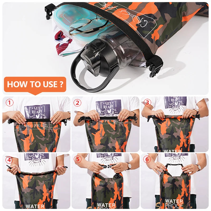 Waterproof Dry Bag Backpack with Wet/Dry Separation – 15L / 20L / 30L