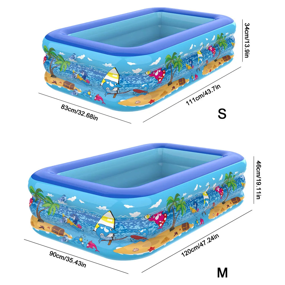 Kids Inflatable Rectangular Paddling Pool – 2 Sizes