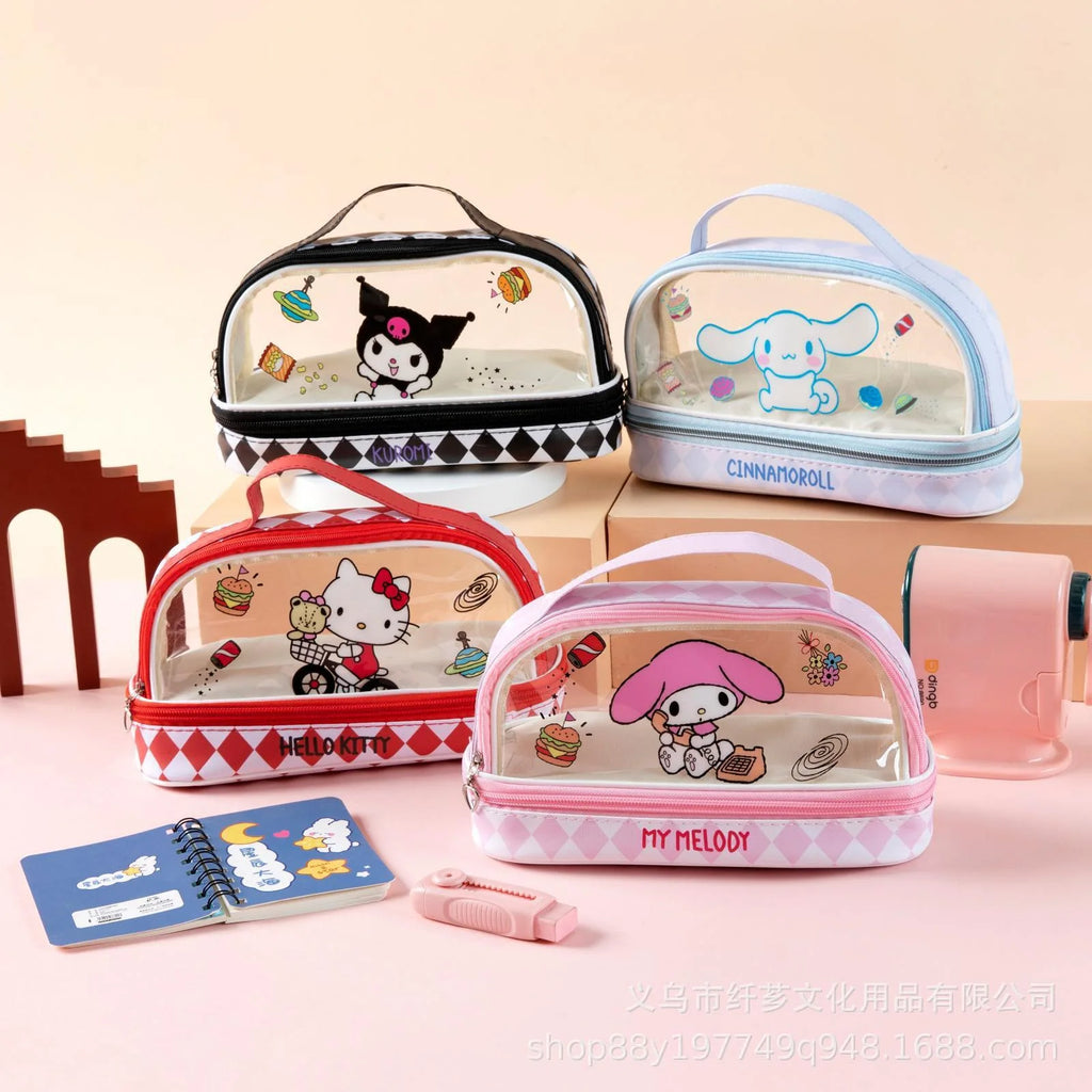 Sanrio Double-Layer Large Capacity Pencil Case – School Stationery Organiser