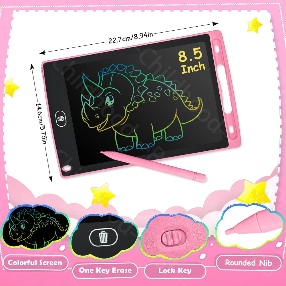 Reusable LCD Writing & Drawing Tablet – Colour Doodle Board with Stylus