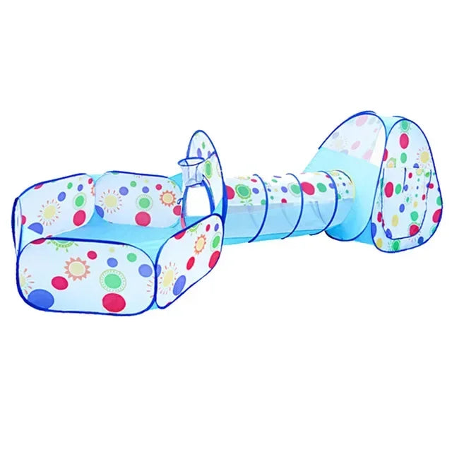 3-in-1 Sensory Play Tent, Crawling Tunnel & Ball Pit