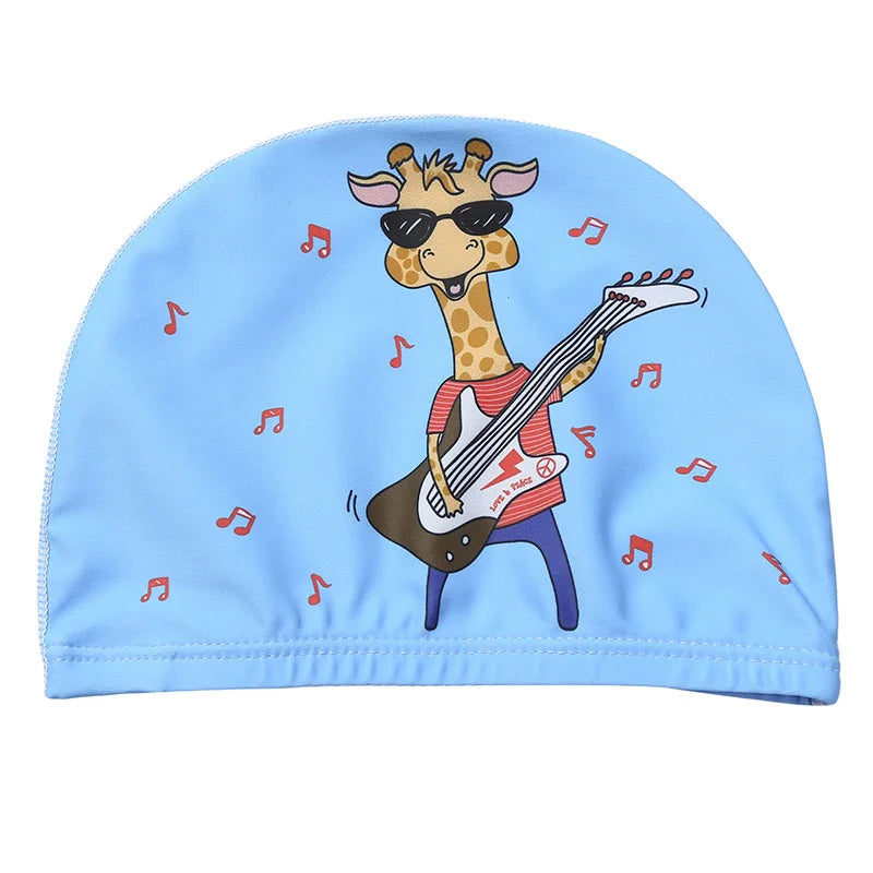 Kids Cartoon Swimming Cap – Soft Stretch Swim Hat