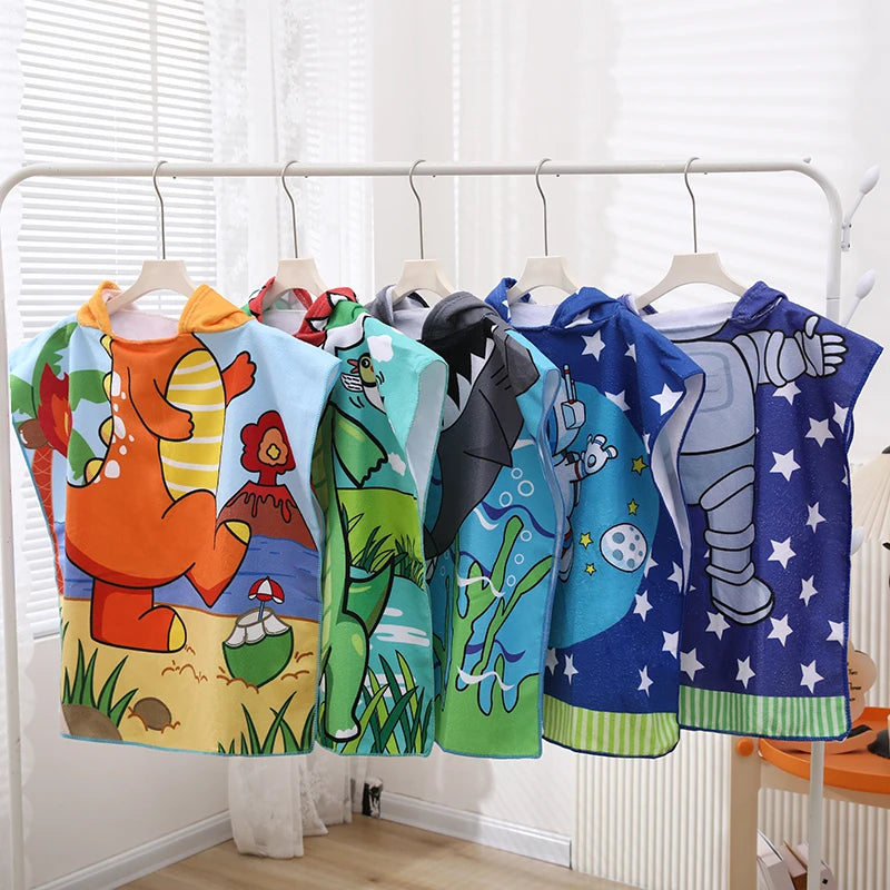 Kids Hooded Poncho Towel – Quick-Dry Beach & Bath Towel