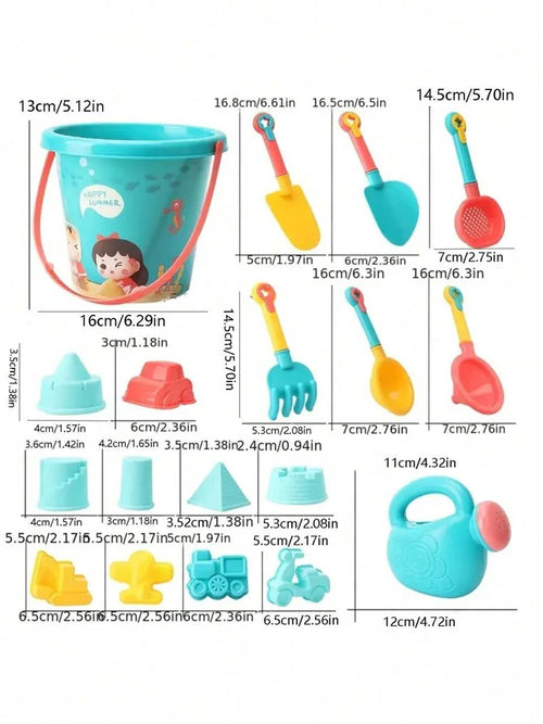 18-Piece Kids Beach Sand Toy Set – Bucket, Tools & Moulds