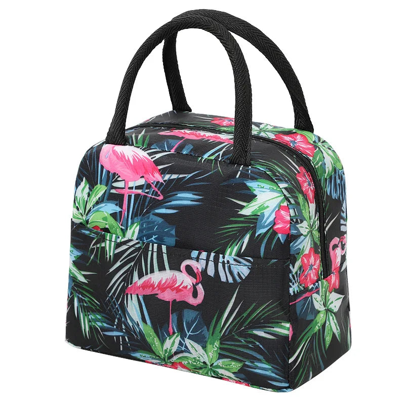 Patterned Insulated Lunch Bag – Portable School & Picnic Cooler Bag